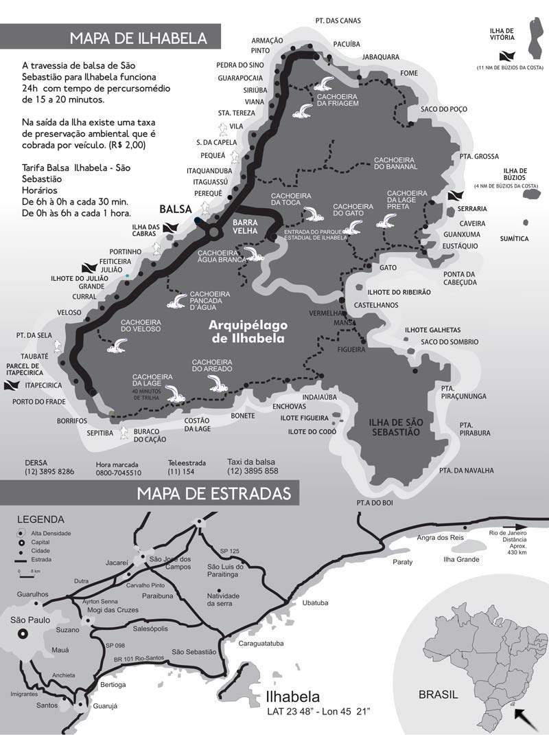 Mapa para impressão Ilhabela